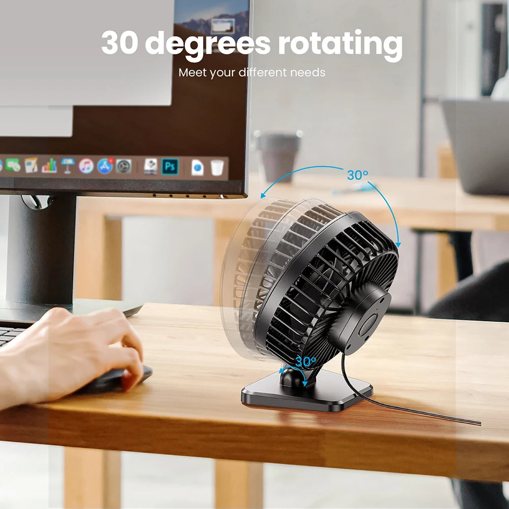 GAIATOP Mini USB Desktop Fan Quiet 3-Speed Office Fan