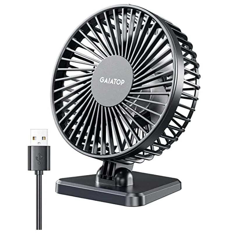 GAIATOP Mini USB Desktop Fan Quiet 3-Speed Office Fan
