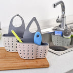 Adjustable Kitchen Sink Holder Faucet Hanging Soap & Sponge Organizer