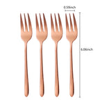 Gold Stainless Steel Fruit Fork Set Cake, Salad & Snack Cutlery (1–6Pcs)