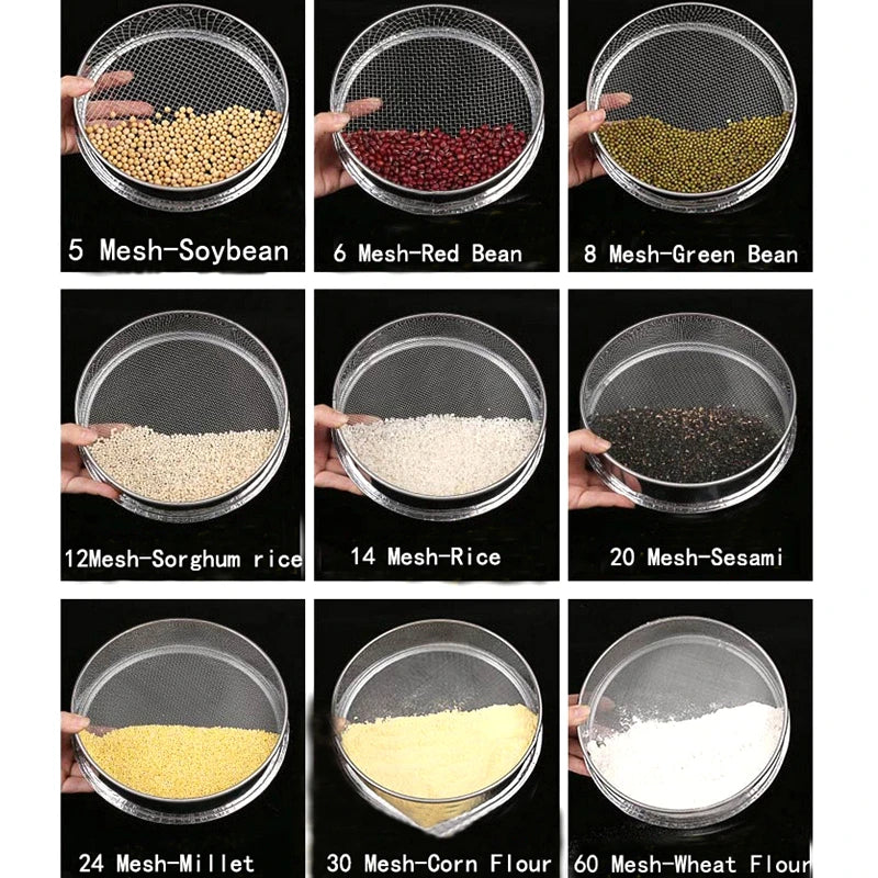 304 Stainless Steel Sieve Fine Mesh Flour Sifter