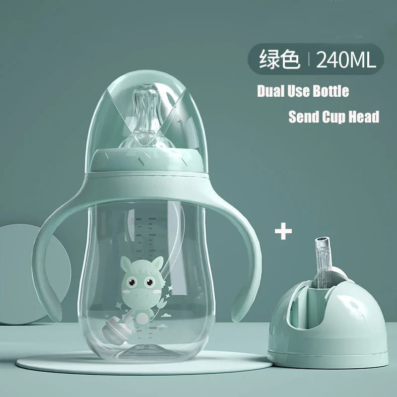 BPA Free Baby Feeding Bottle Wide-Caliber Straw Cup