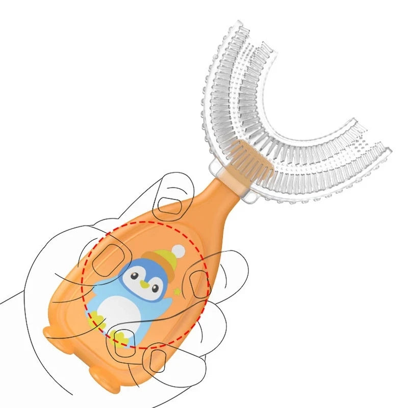 Kids 360° U Shape Toothbrush Soft Silicone Baby Teeth Brush
