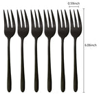 Gold Stainless Steel Fruit Fork Set Cake, Salad & Snack Cutlery (1–6Pcs)