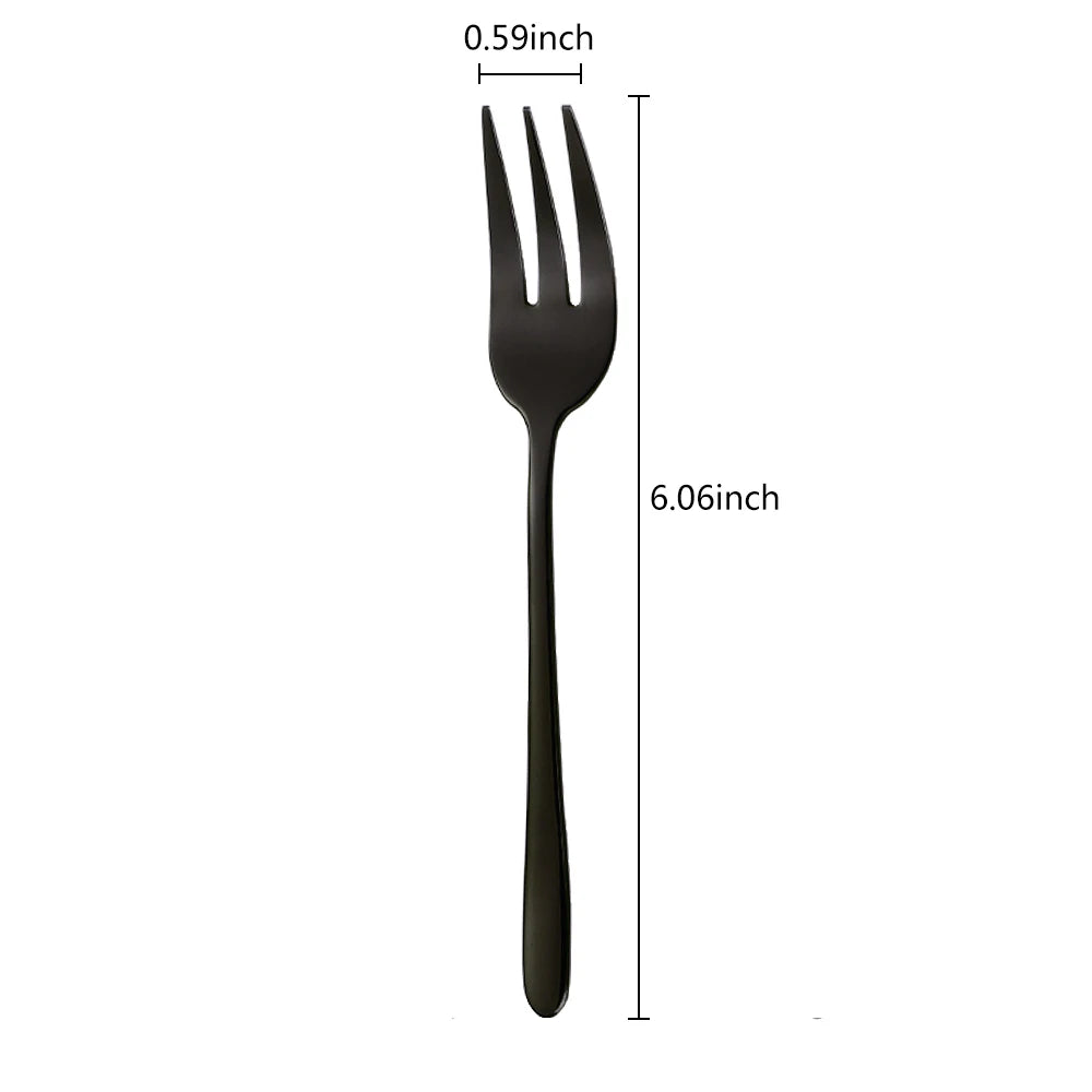 Gold Stainless Steel Fruit Fork Set Cake, Salad & Snack Cutlery (1–6Pcs)