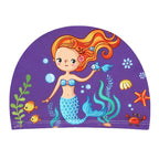Kids Cartoon Swimming Cap Elastic Fabric Swim Hat