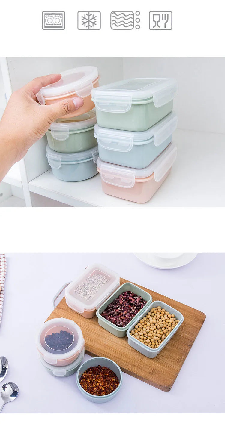 Plastic Lunch Box Bento Container Leakproof Fruit Salad Storage Box