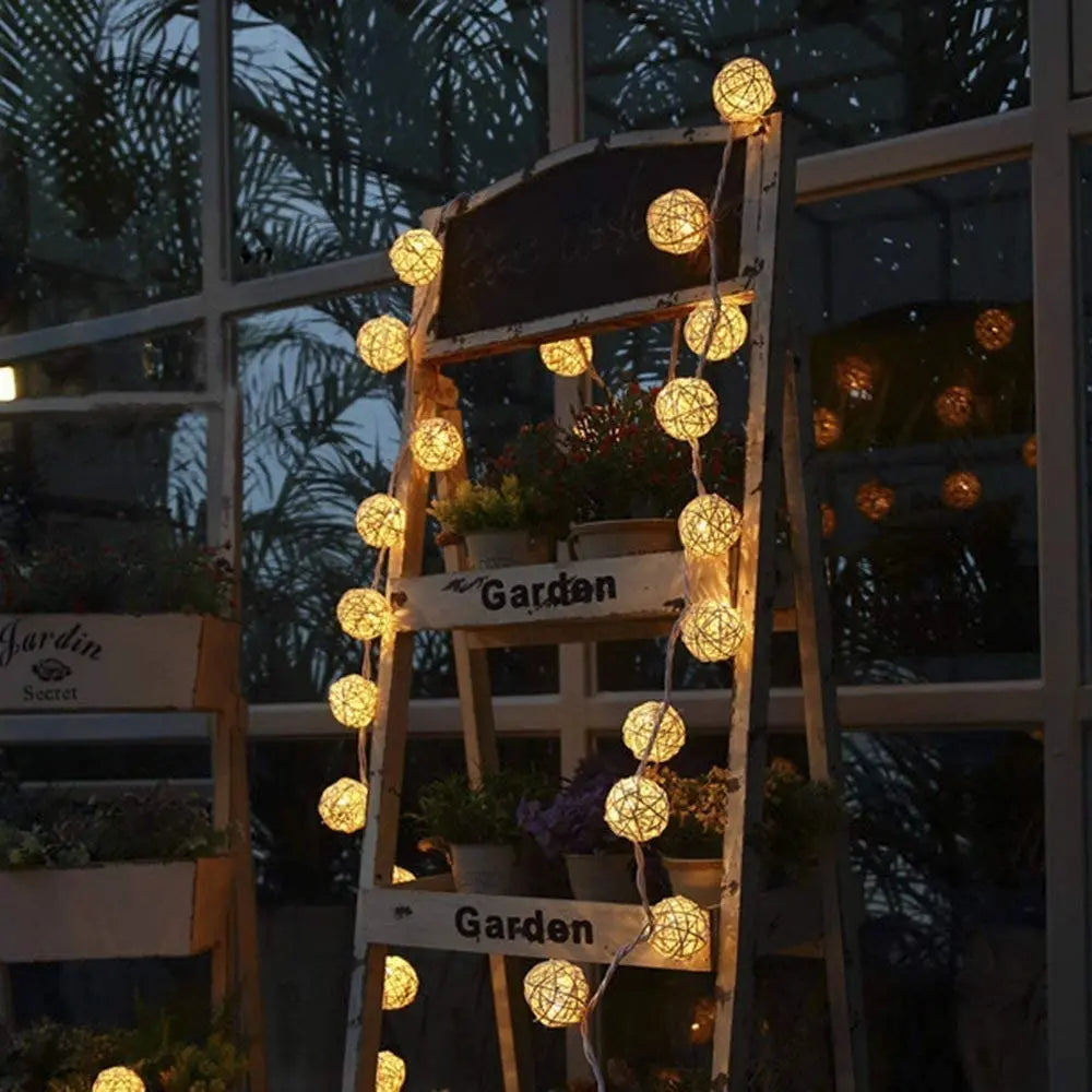 USB Rattan Ball Fairy Lights 20 LED String Lights