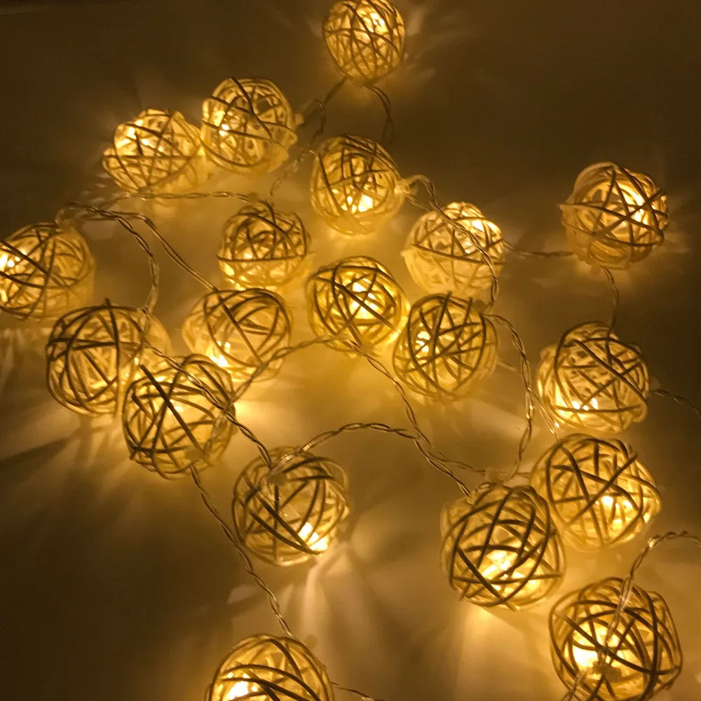 USB Rattan Ball Fairy Lights 20 LED String Lights