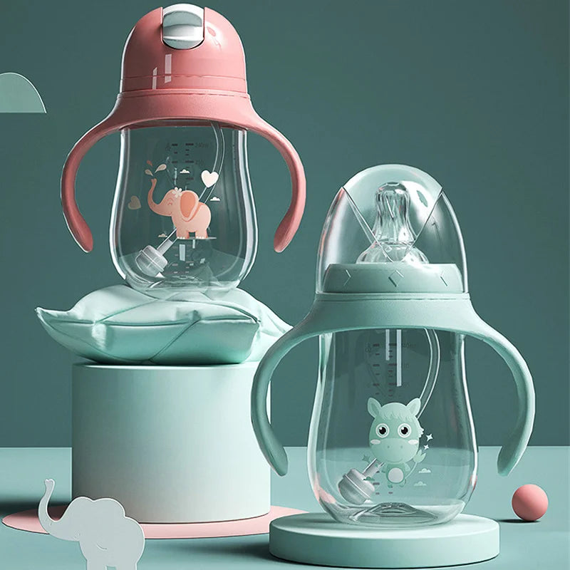 BPA Free Baby Feeding Bottle Wide-Caliber Straw Cup