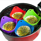 Silicone Egg Boiler & Poacher Cups – High Temperature Egg Cooker Mold Set