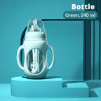 Glass Baby Bottle Dual Use Drinking Cup with Handle