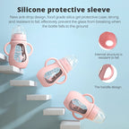 Glass Baby Bottle Dual Use Drinking Cup with Handle