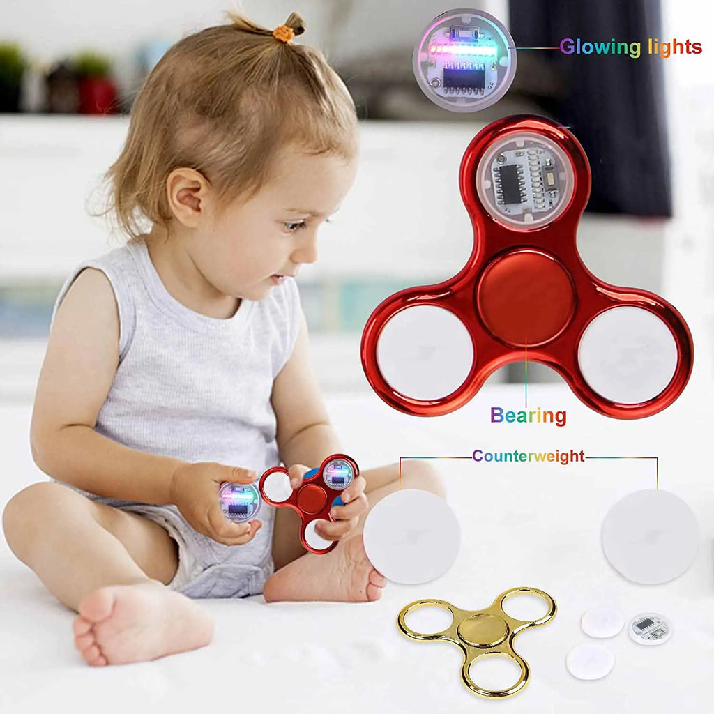 Fidget Spinner LED Light Up Toy for Kids Glow in Dark
