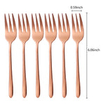 Gold Stainless Steel Fruit Fork Set Cake, Salad & Snack Cutlery (1–6Pcs)