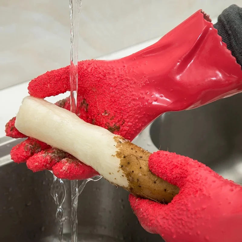 Silicone Potato Peeling Gloves Kitchen Cleaning Gloves