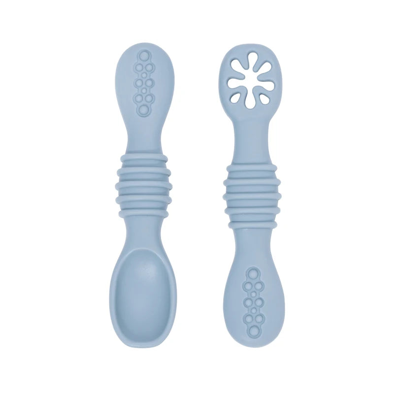 Baby Spoon Fork Set Soft Silicone Training Cutlery for Kids