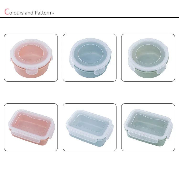 Plastic Lunch Box Bento Container Leakproof Fruit Salad Storage Box