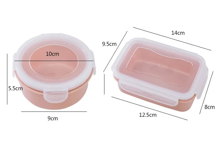 Plastic Lunch Box Bento Container Leakproof Fruit Salad Storage Box