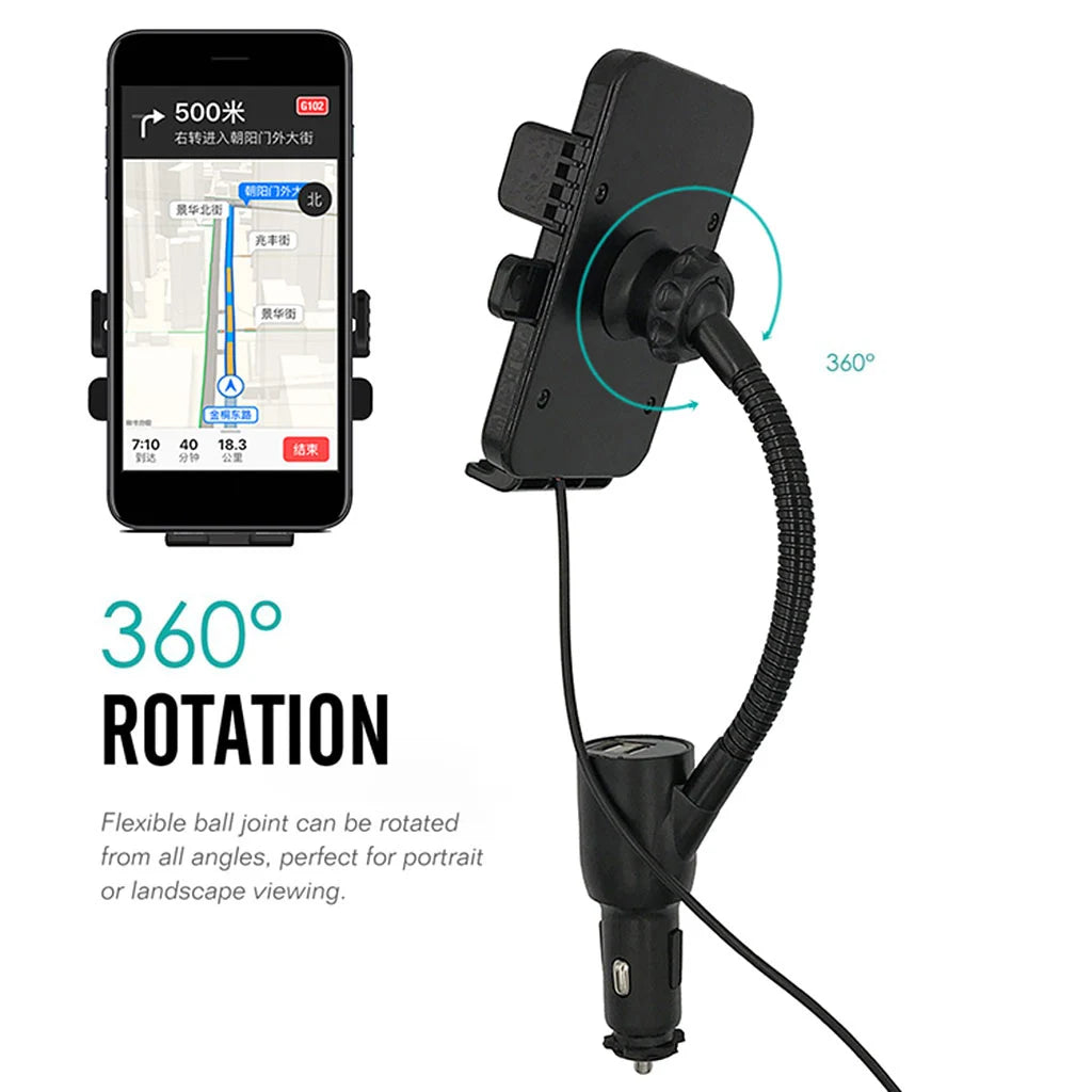 Car Phone Holder with Charger - Wireless Charging Mount