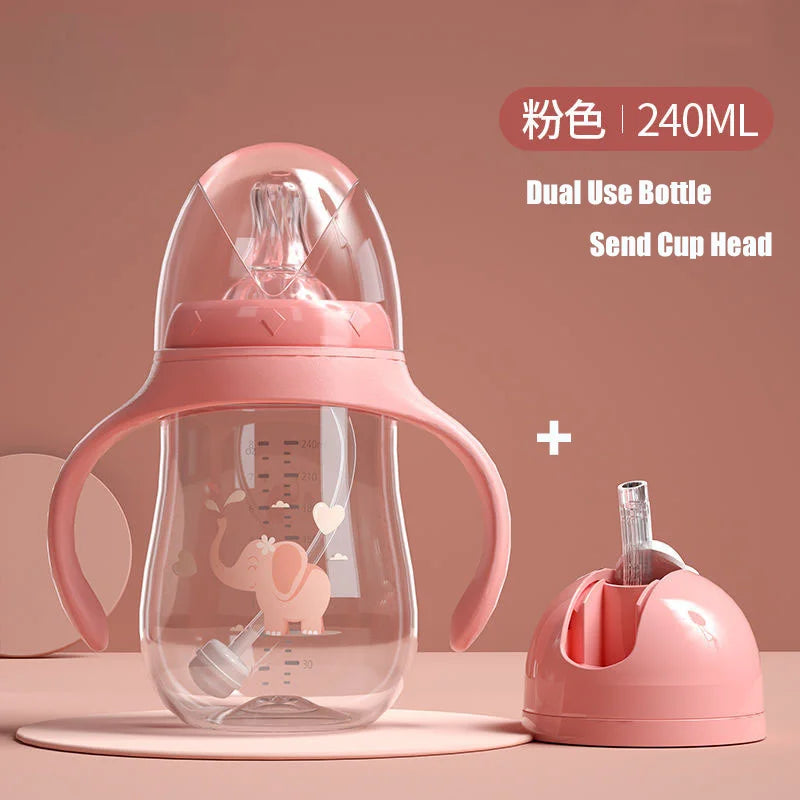 BPA Free Baby Feeding Bottle Wide-Caliber Straw Cup
