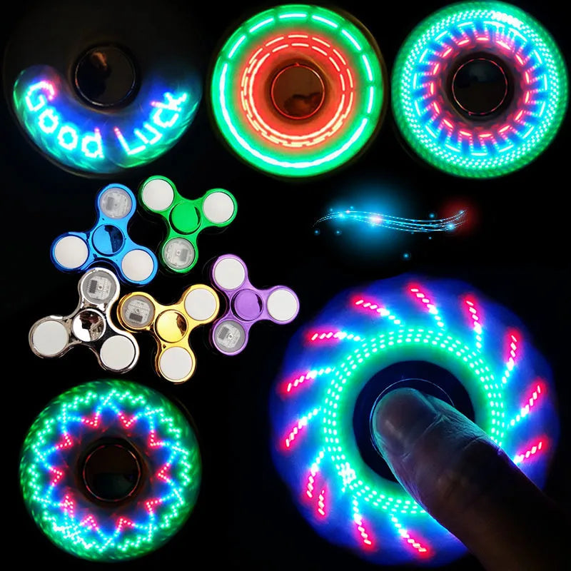 Fidget Spinner LED Light Up Toy for Kids Glow in Dark Secondary image
