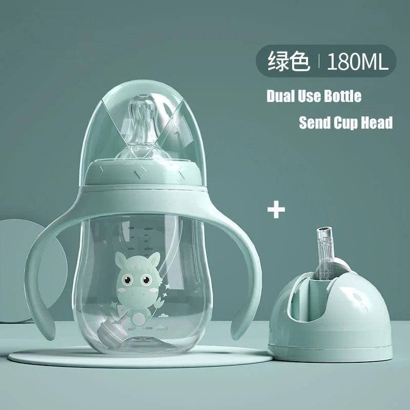 BPA Free Baby Feeding Bottle Wide-Caliber Straw Cup