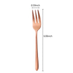 Gold Stainless Steel Fruit Fork Set Cake, Salad & Snack Cutlery (1–6Pcs)