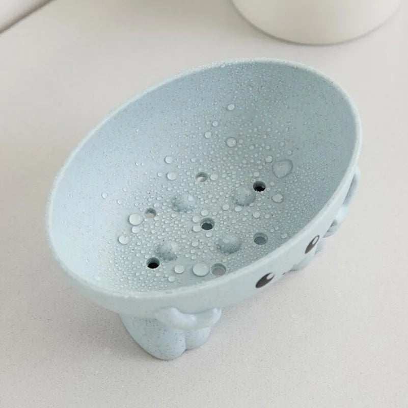 Cartoon Smiley Soap Box – Hand Shape Drain Soap Holder for Bathroom