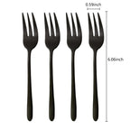 Gold Stainless Steel Fruit Fork Set Cake, Salad & Snack Cutlery (1–6Pcs)