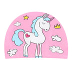 Kids Cartoon Swimming Cap Elastic Fabric Swim Hat