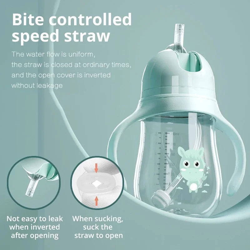 BPA Free Baby Feeding Bottle Wide-Caliber Straw Cup