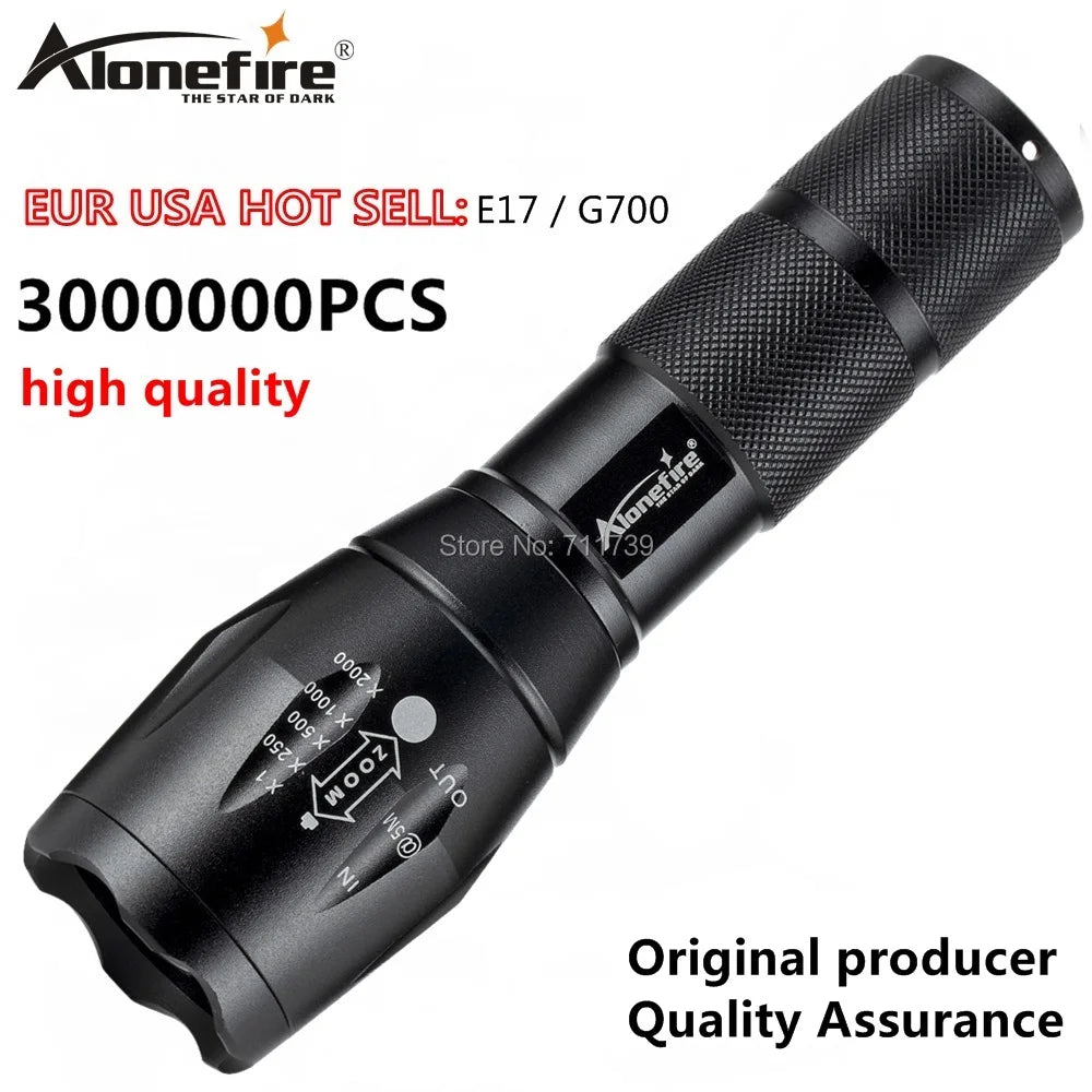 Powerful LED Rechargeable Flashlight Zoomable Torch Lamp