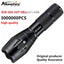 Powerful LED Rechargeable Flashlight Zoomable Torch Lamp