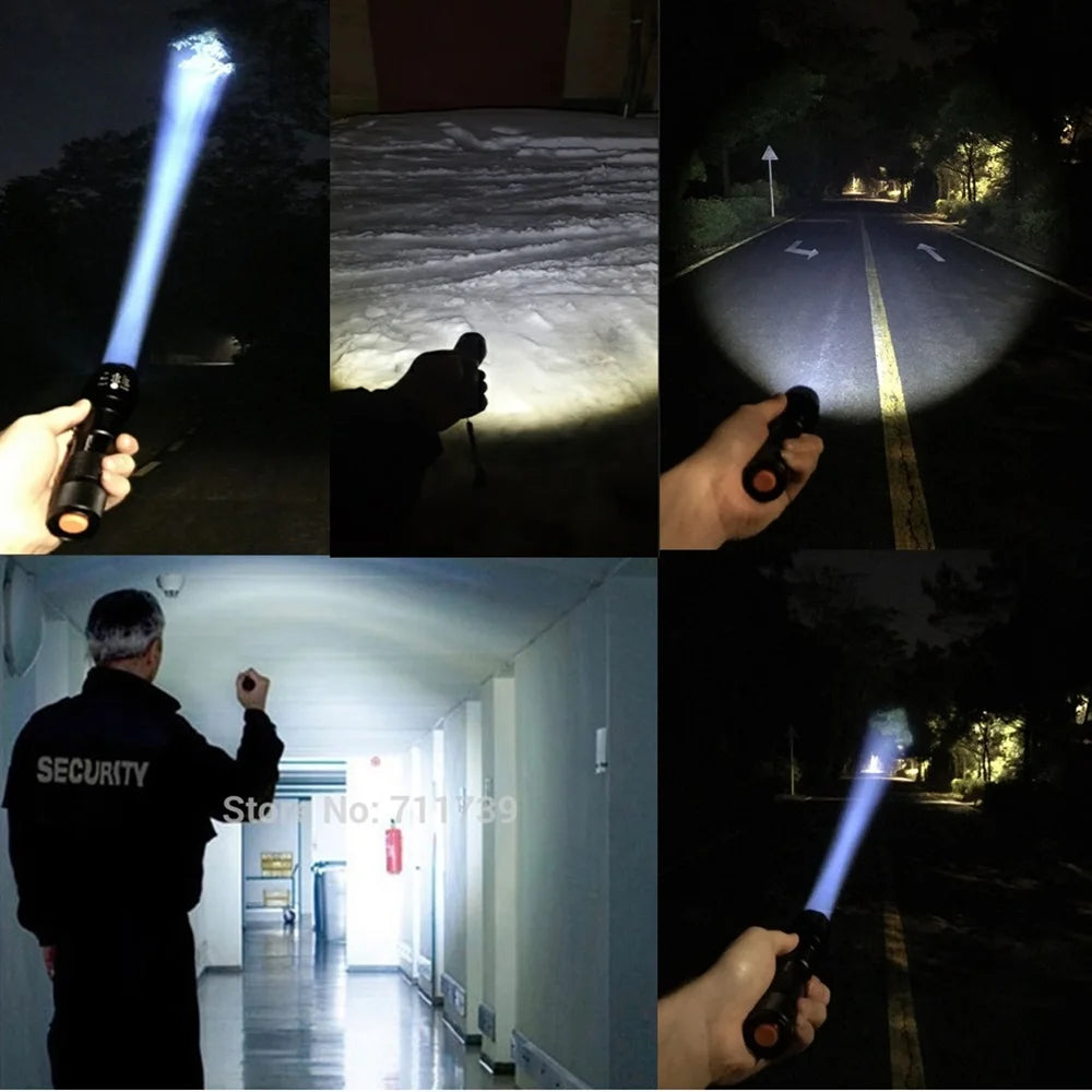 Powerful LED Rechargeable Flashlight Zoomable Torch Lamp Secondary image