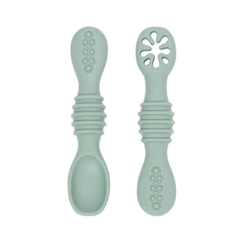 Baby Spoon Fork Set Soft Silicone Training Cutlery for Kids