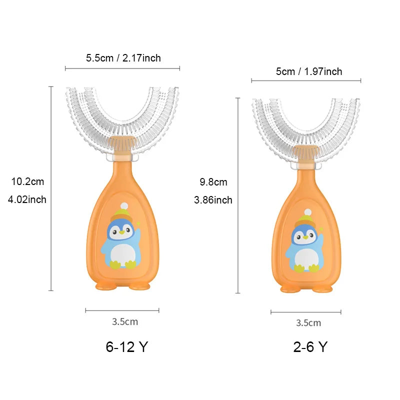 Kids 360° U Shape Toothbrush Soft Silicone Baby Teeth Brush