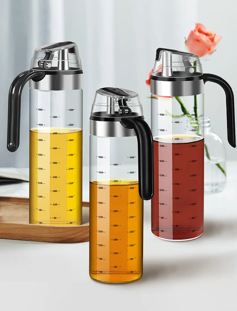 Glass Seasoning Bottle Dispenser Oil, Vinegar & Spice Storage Kitchen Tool