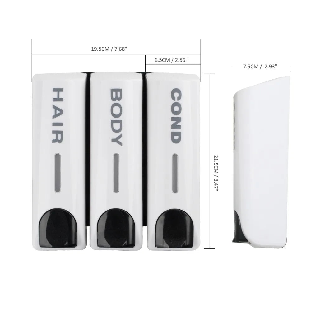 350ML Wall Mounted Soap Dispenser Shower Shampoo & Liquid Soap Container