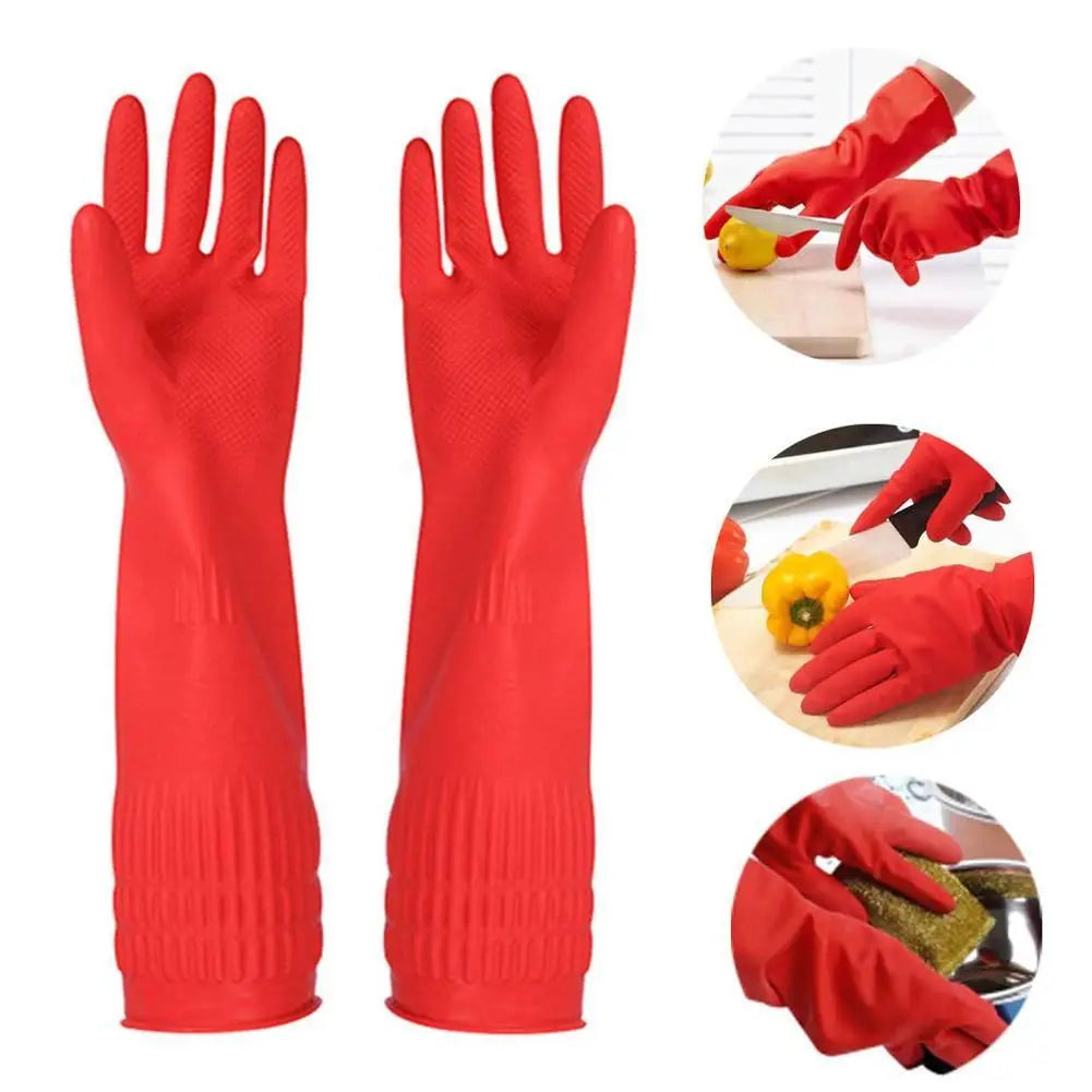 Long Sleeve Kitchen Gloves Waterproof Rubber Gloves Secondary image