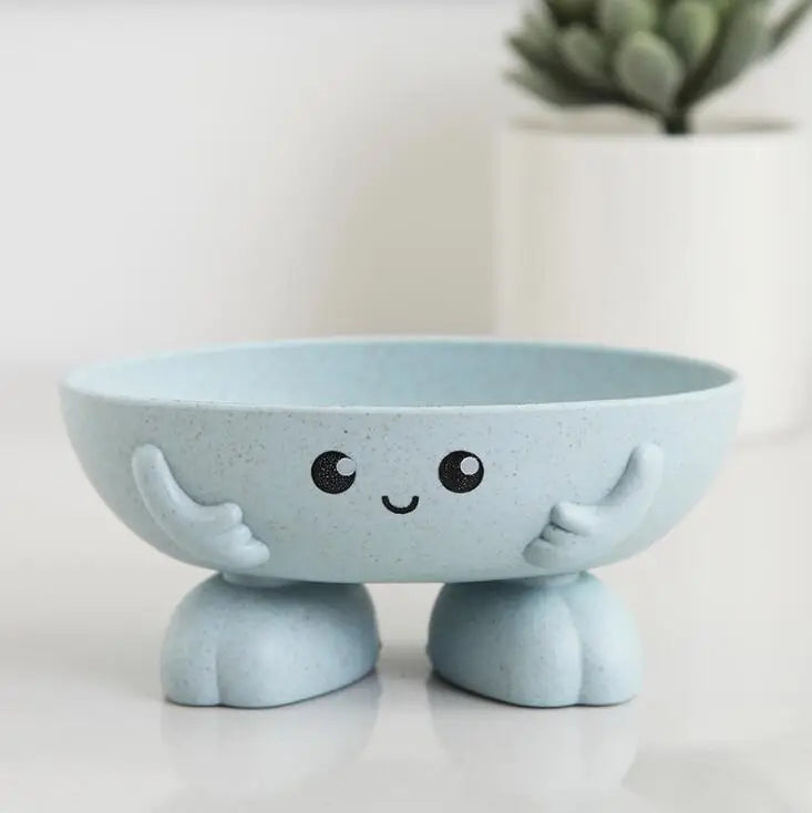 Cartoon Smiley Soap Box – Hand Shape Drain Soap Holder for Bathroom