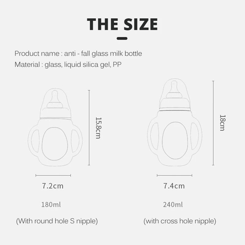 Glass Baby Bottle Dual Use Drinking Cup with Handle