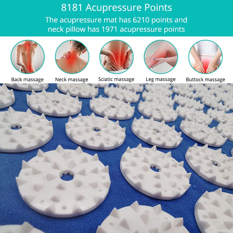 Acupressure Mat and Pillow Set Spiky Massage Mat for Back and Neck Secondary image