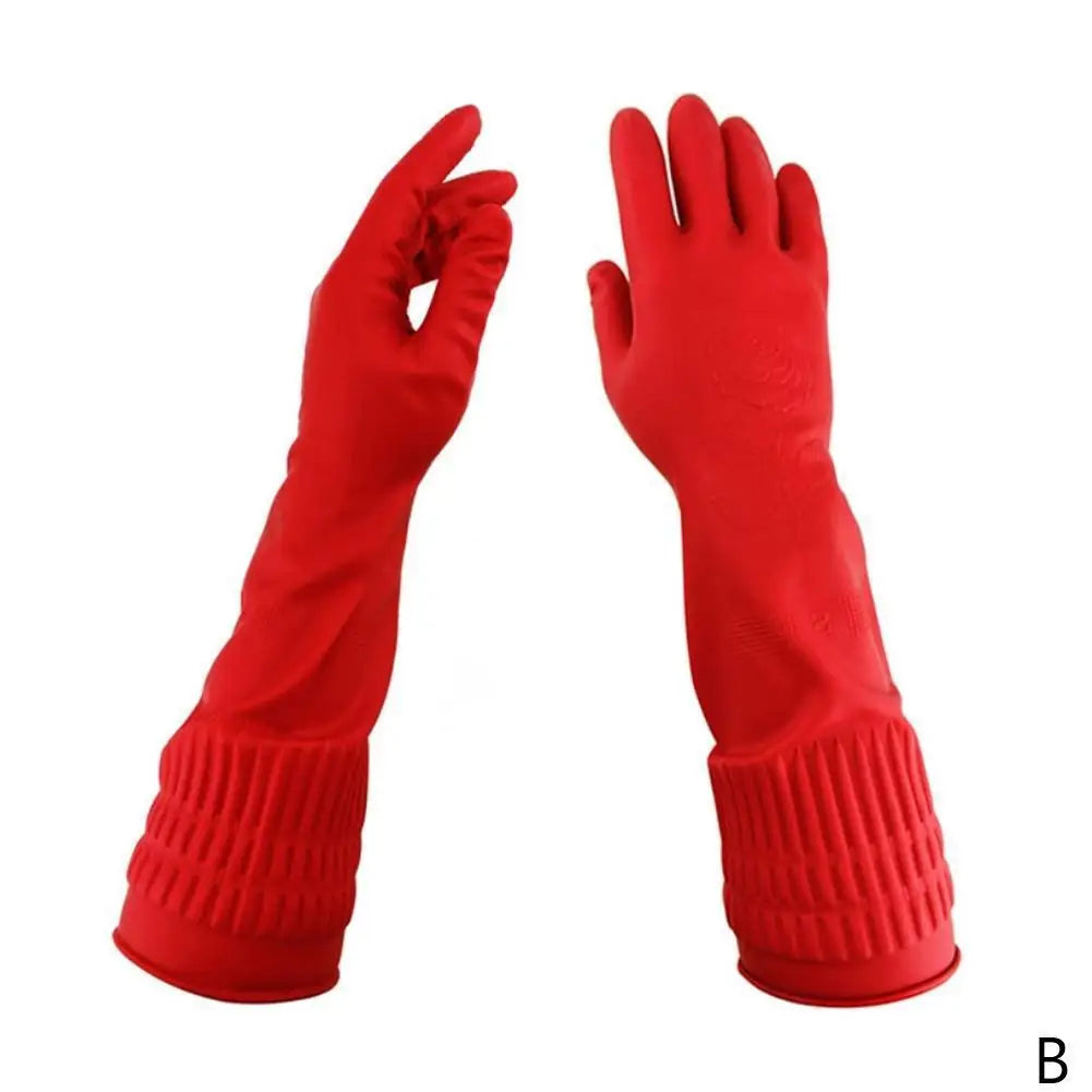 Long Sleeve Kitchen Gloves Waterproof Rubber Gloves