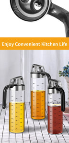 Glass Seasoning Bottle Dispenser Oil, Vinegar & Spice Storage Kitchen Tool