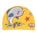 Kids Cartoon Swimming Cap Elastic Fabric Swim Hat