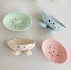 Cartoon Smiley Soap Box – Hand Shape Drain Soap Holder for Bathroom