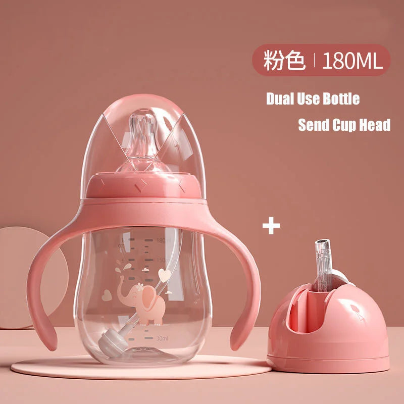 BPA Free Baby Feeding Bottle Wide-Caliber Straw Cup