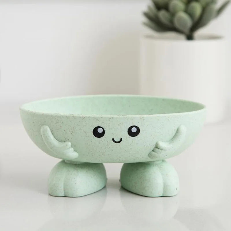 Cartoon Smiley Soap Box – Hand Shape Drain Soap Holder for Bathroom