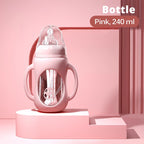 Glass Baby Bottle Dual Use Drinking Cup with Handle
